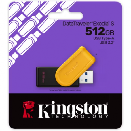 Memoria Flash y acc Kingston DTXS/512GB Kingston - USB flash drive - USB 3.2 Gen 1 - Exodia S Black Yellow