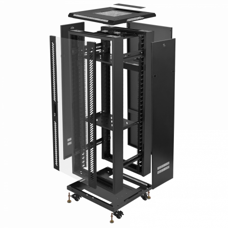 Rack Cerrado 18 a 45U  RK32-6LD RK32-6LD LINKMADE Desarmado 32U Vidrio 600mm 60cm-Fondo Ventilador PDU Rack