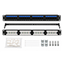 PPC6-24 Patch Panel Cat6 24 Puertos RJ45 Rack 19" IDC 110 Negro c/accesorios