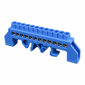 Regleta Azul 12-Conexiones 4mm Riel Din Distribucion Electrica