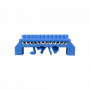 Regleta Azul 12-Conexiones 4mm Riel Din Distribucion Electrica
