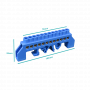 Regleta Azul 12-Conexiones 4mm Riel Din Distribucion Electrica