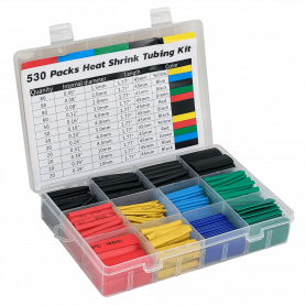 Kit de Tubos Termoretractil 530-Piezas 1,5 2 3 4 5 6 8 10mm Colores