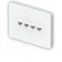 Patch Panel / Faceplate  UFP4W UFP4W UI 1-unidad Blanco 4-Keystone Horizontal Faceplate Pintable 118x88mm