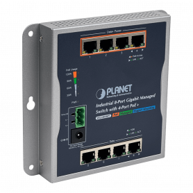 PLANET 8-1000 4-PoE+120W-total Switch Indust Admin Riel-DIN 48/54VDC